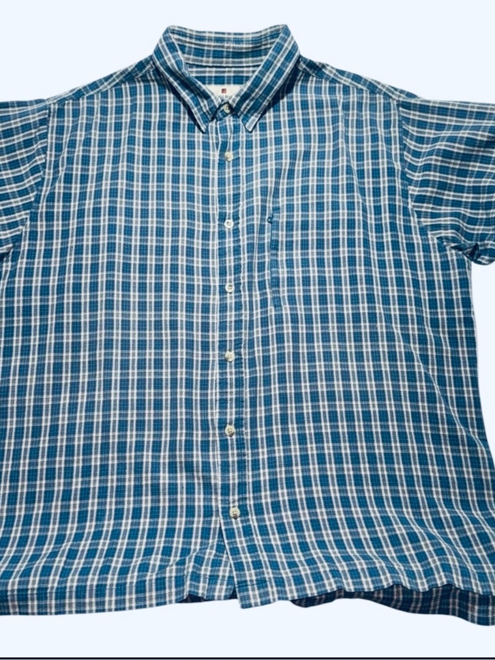 Woolrich XXL Blue Plaid Button Down Shirt Cotton Outdoor